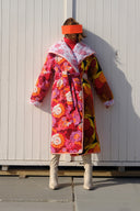 SLEEPY RED Quilted Coat | Upcycled Sleeping Bags | Reversible