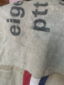 recycled mail bag coat
