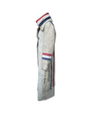 recycled mail bag coat