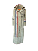recycled mail bag coat