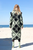 Green Polka Dot Wool Coat - One-of-a-Kind Upcycled Fashion