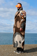 Brown CUDDLY Coat I brown colors I pluche shoulder