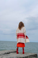 Beige wool Blazer DUTCH MARINE with RED stripes