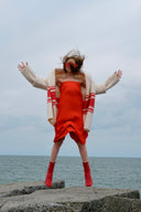 Beige wool Blazer DUTCH MARINE with RED stripes