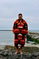 ORANGE DOT Slouchy Coat | Dutch Upcycled Blanket