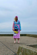 Long "Blue Lady" Towel Coat, preloved towels