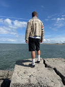 Short Beige Dutch Mail Bag Trench Jacket