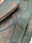 Long CHUNKY green Coat/ design upholstery fabric