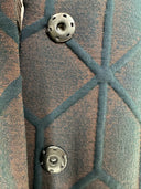 Long CHUNKY green Coat/ design upholstery fabric