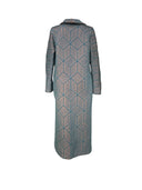 Long CHUNKY green Coat/ design upholstery fabric